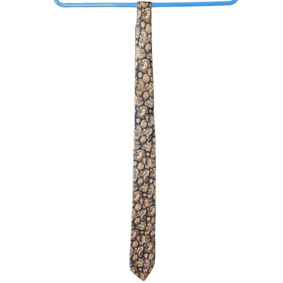 Vintage Briar Men's Silk Tie Paisley Handmade Woven Silk in England T59 - Picture 2 of 10